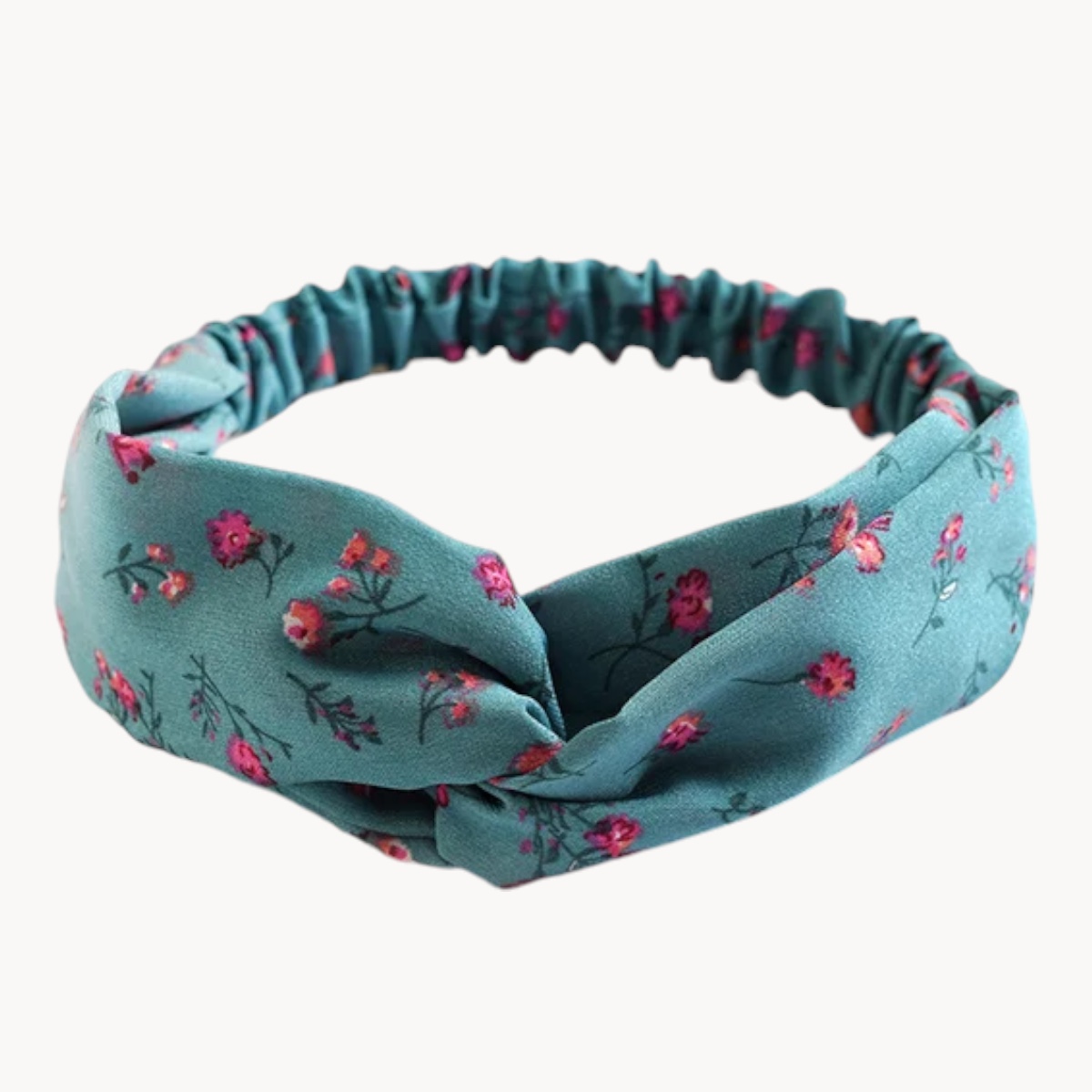 Bandeau pour cheveux - Motif petites fleurs roses
