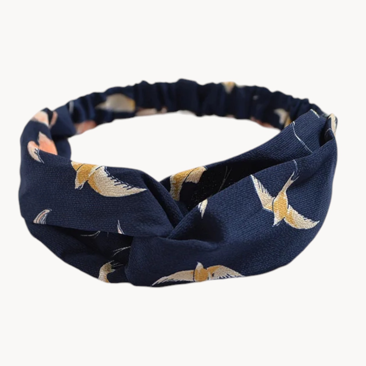 Bandeau pour cheveux - Motif oiseaux en vol bleu