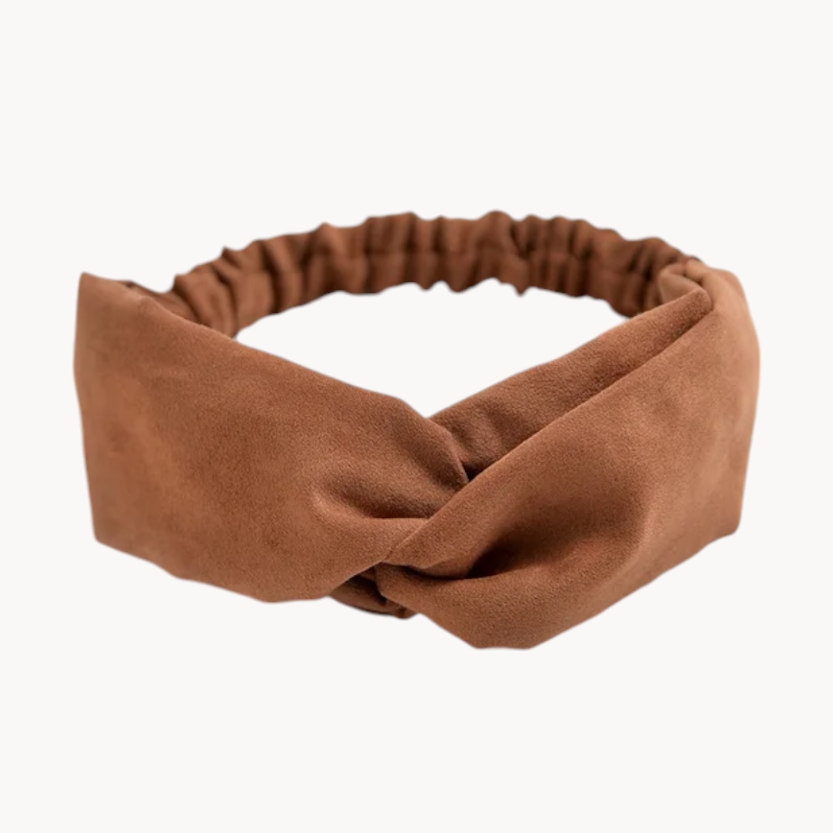 Bandeau pour cheveux en suédine marron – Élégance et confort
