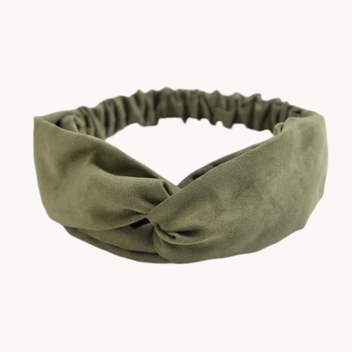 Bandeau pour cheveux en suédine vert kaki – Élégance naturelle et confort