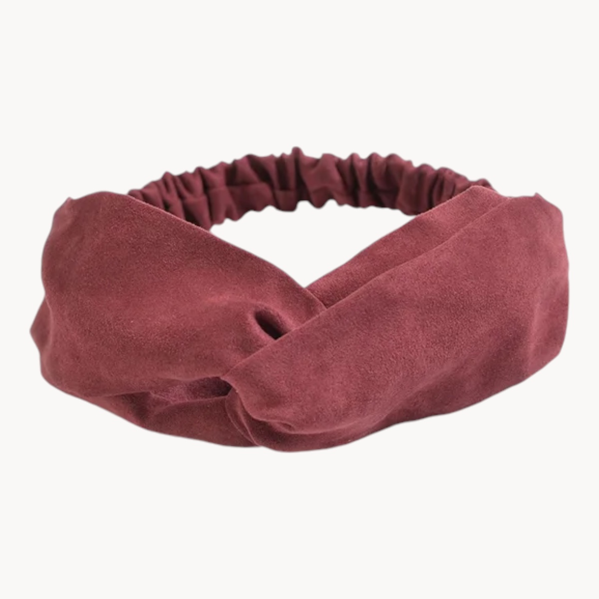 Bandeau pour cheveux en suédine bordeaux – Élégance audacieuse
