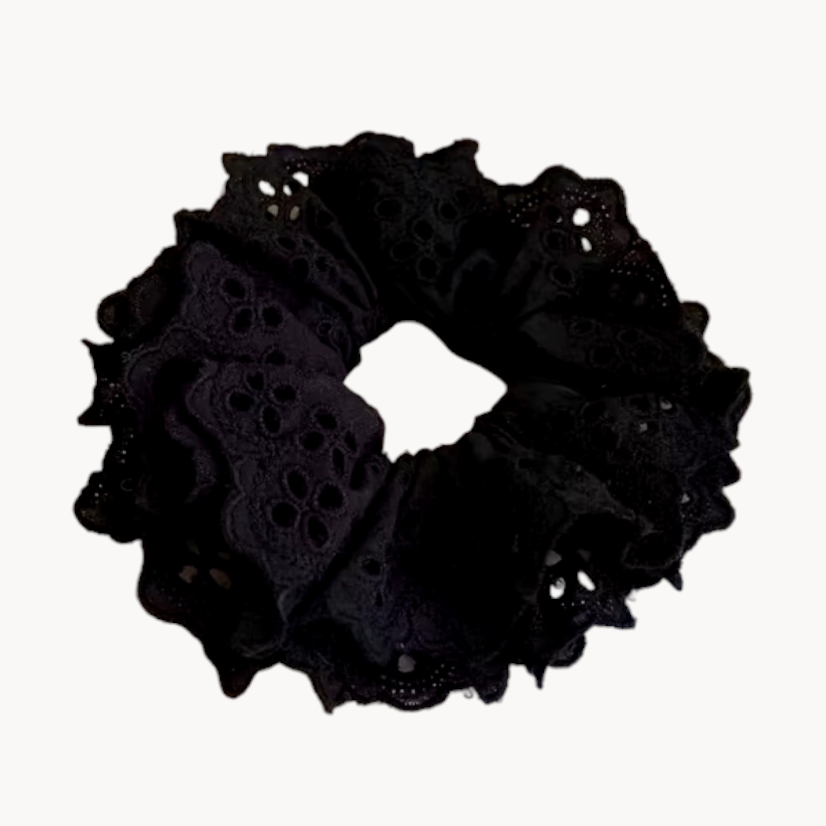 chouchou cheveux dentelle noir-Photoroom