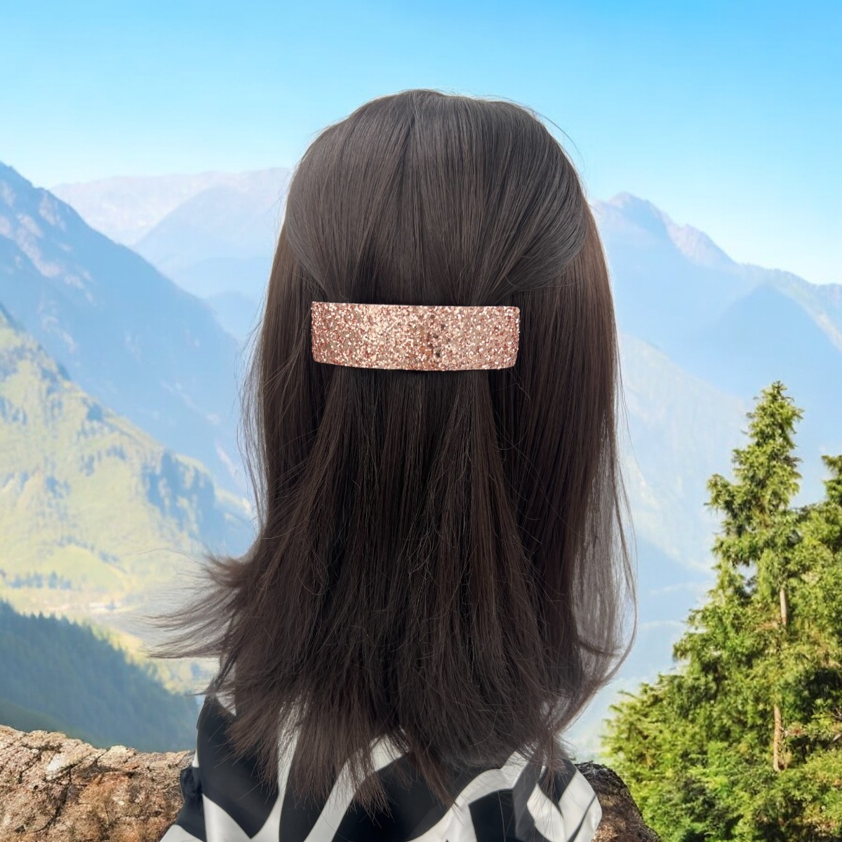Barrette Alexandrine large pailletée modèle-Photoroom