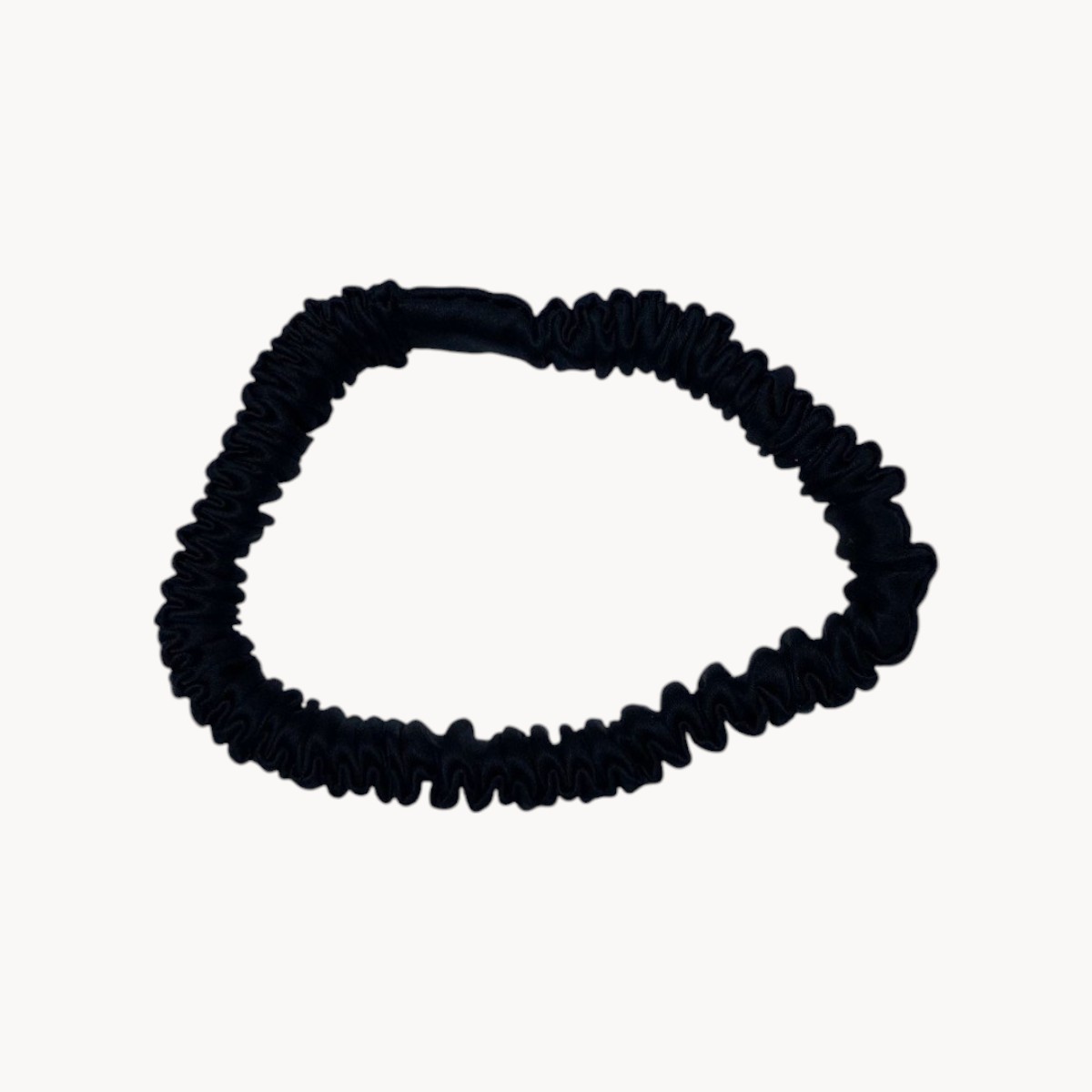 Chouchou fin en soie - Noir
