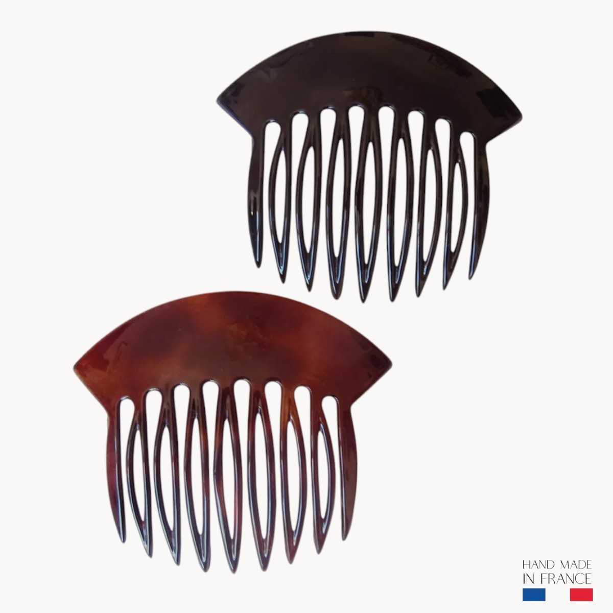 Grand peigne demi lune marron ou noir