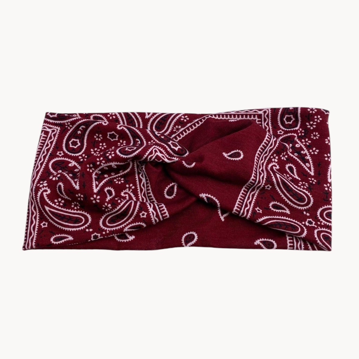Bandeau Cheveux Bordeaux – Motif Cachemire