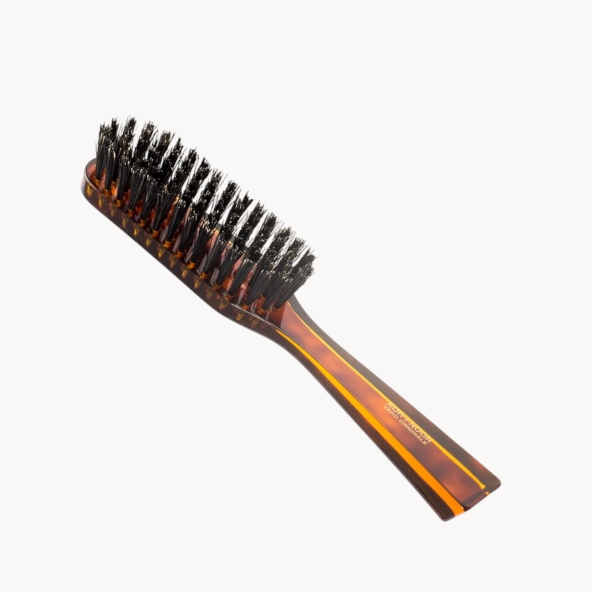 Brosse à Cheveux En Bois Laqué Noir - Décor Asiatique, 24 Cm - Neuve