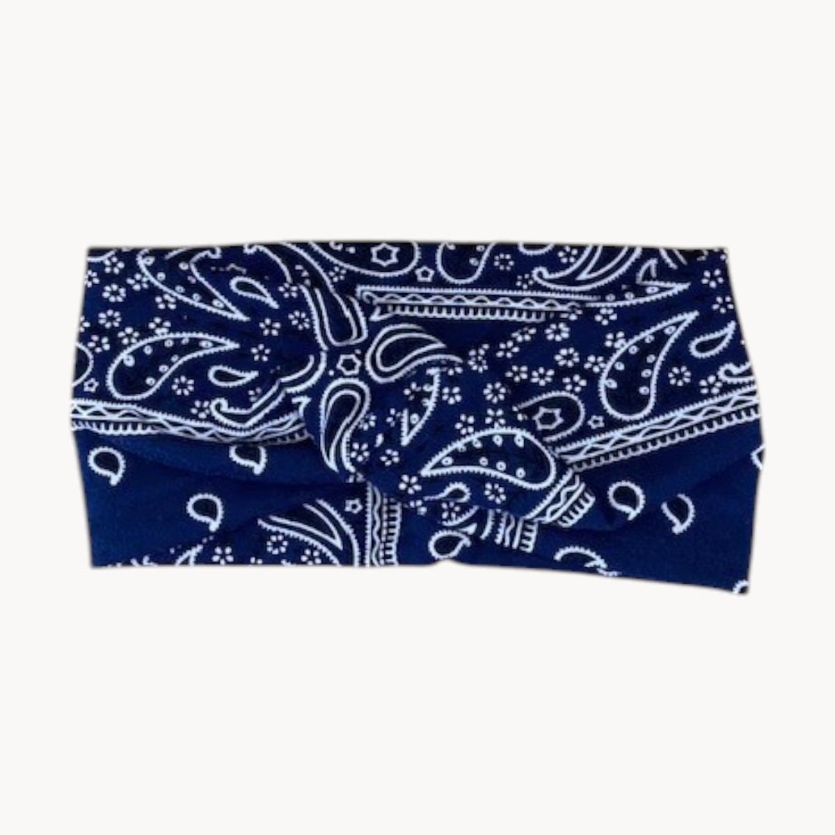 Bandeau Cheveux Bleu Marine - Motif Cachemire