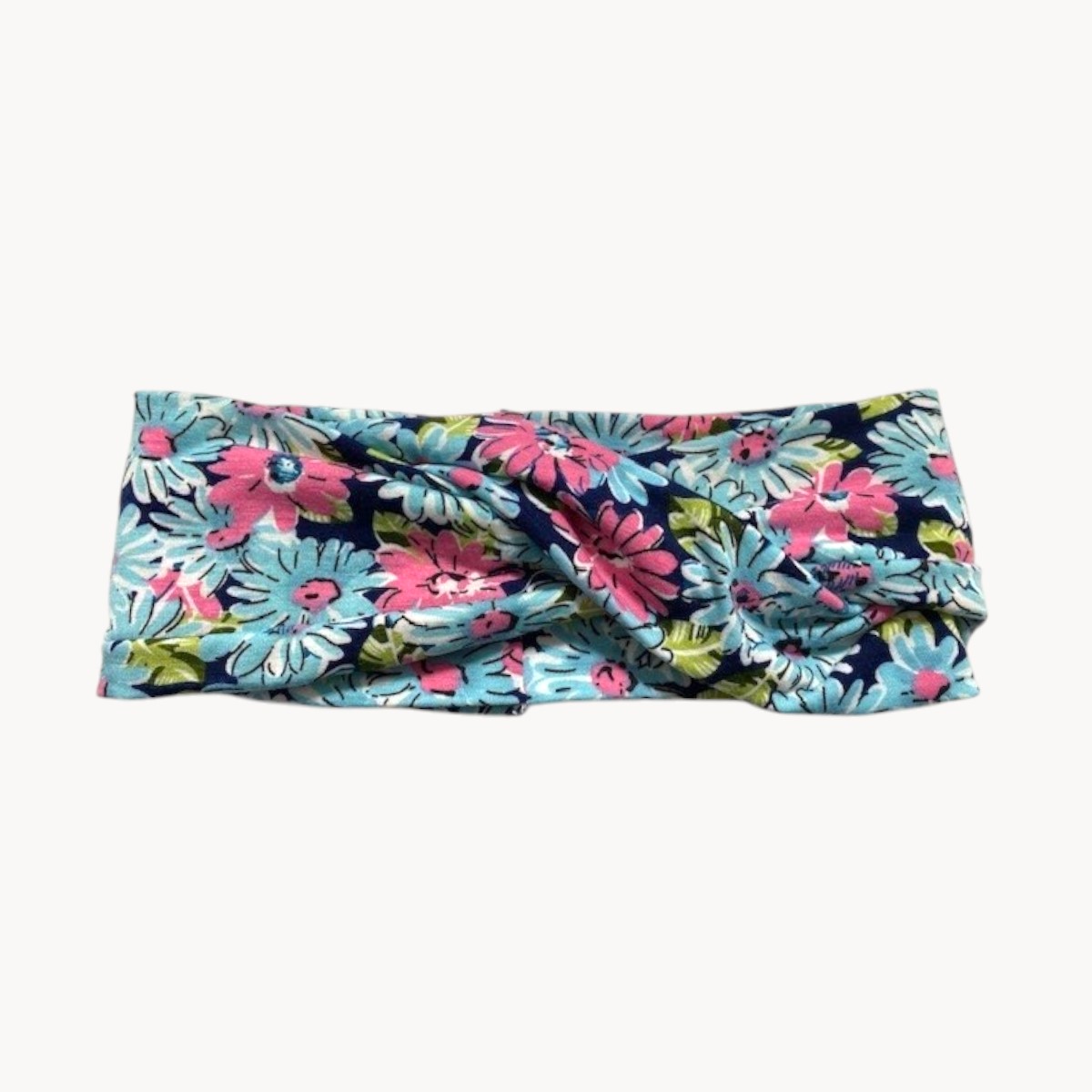 Bandeau Cheveux Fleurs Turquoise et Rose