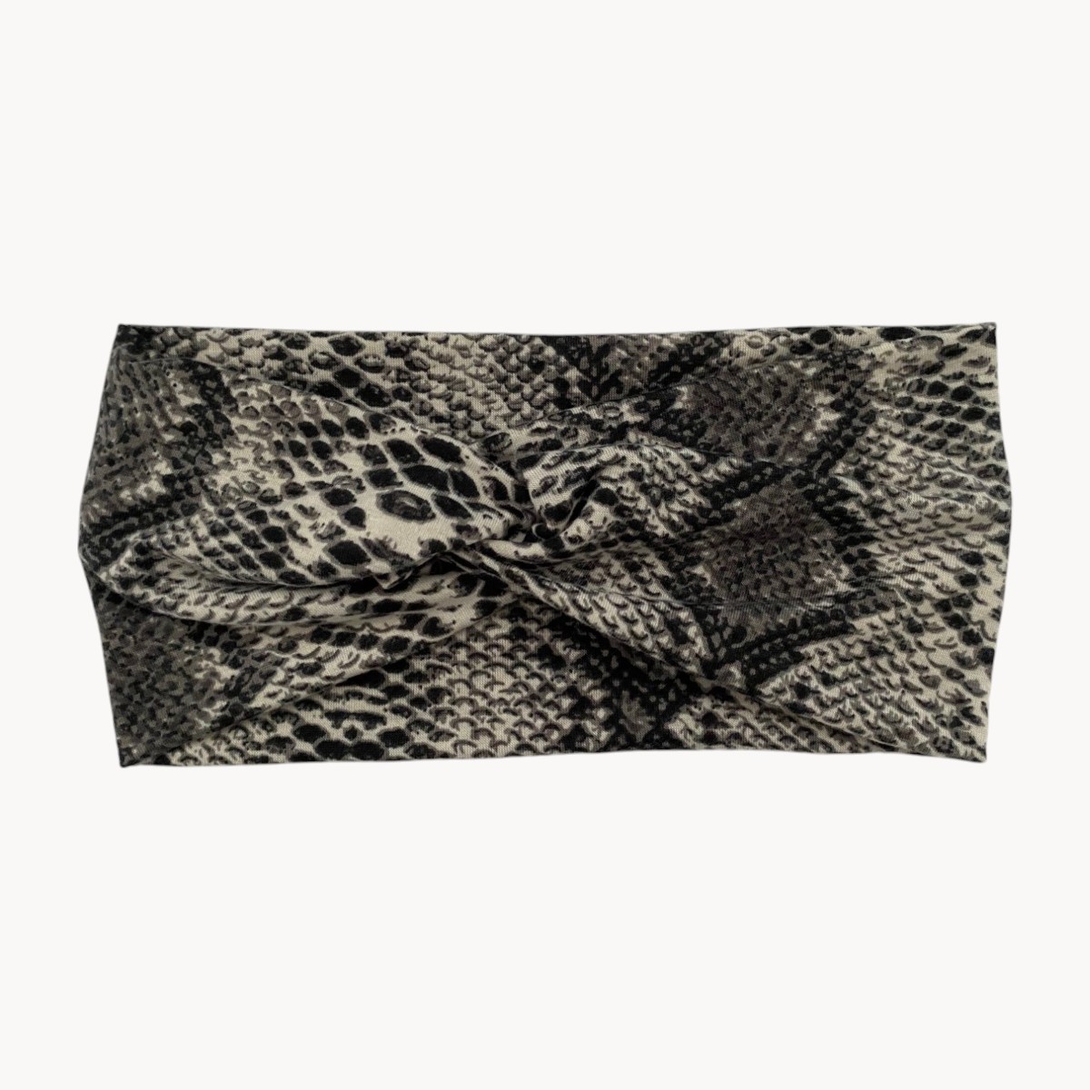 Bandeau Cheveux - Motif Serpent Noir et Gris