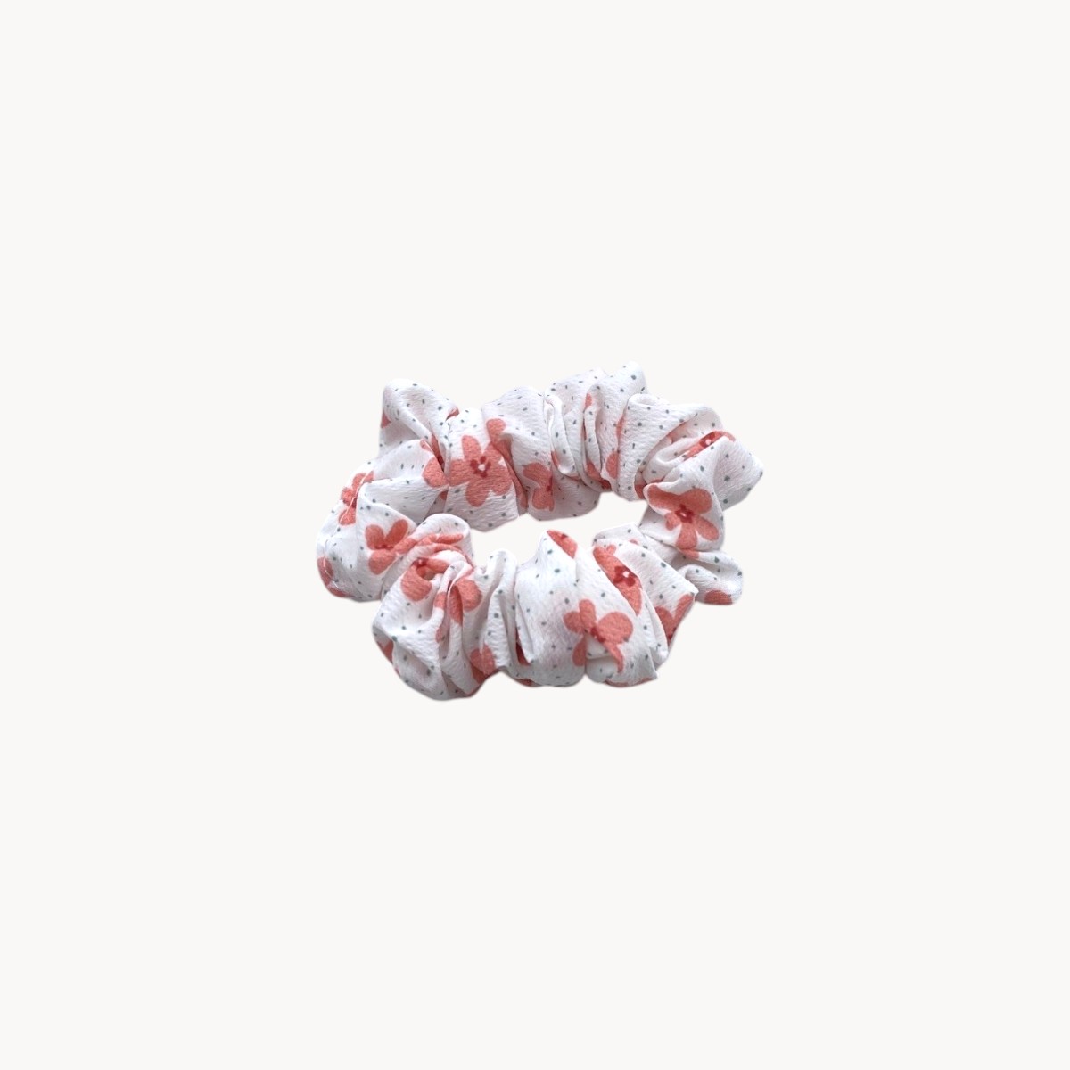 Chouchou cheveux 8 cm - Fleurs roses