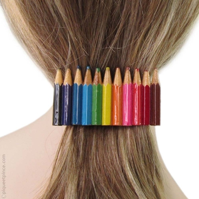 Barrette à cheveux crayons de couleur