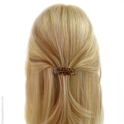 Petite barrette à cheveux léopard