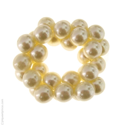 Catogan perles blanches