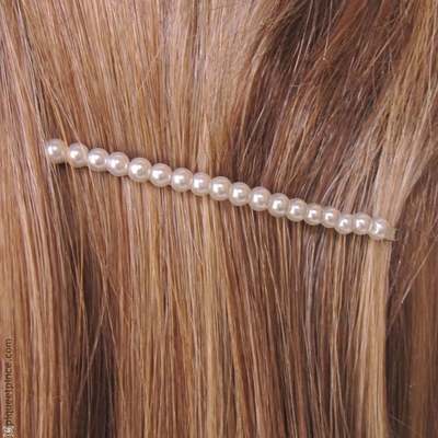 Barrette cheveux petites perles blanches