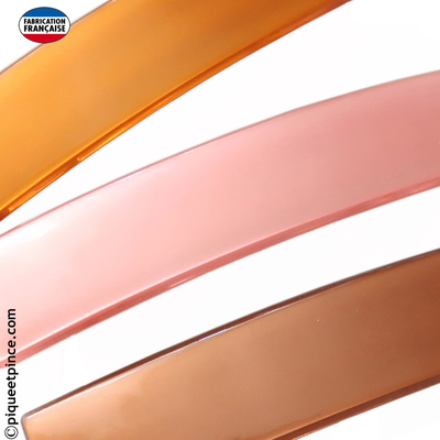 Barrette couleur opale rose, orange ou marron 9 cm