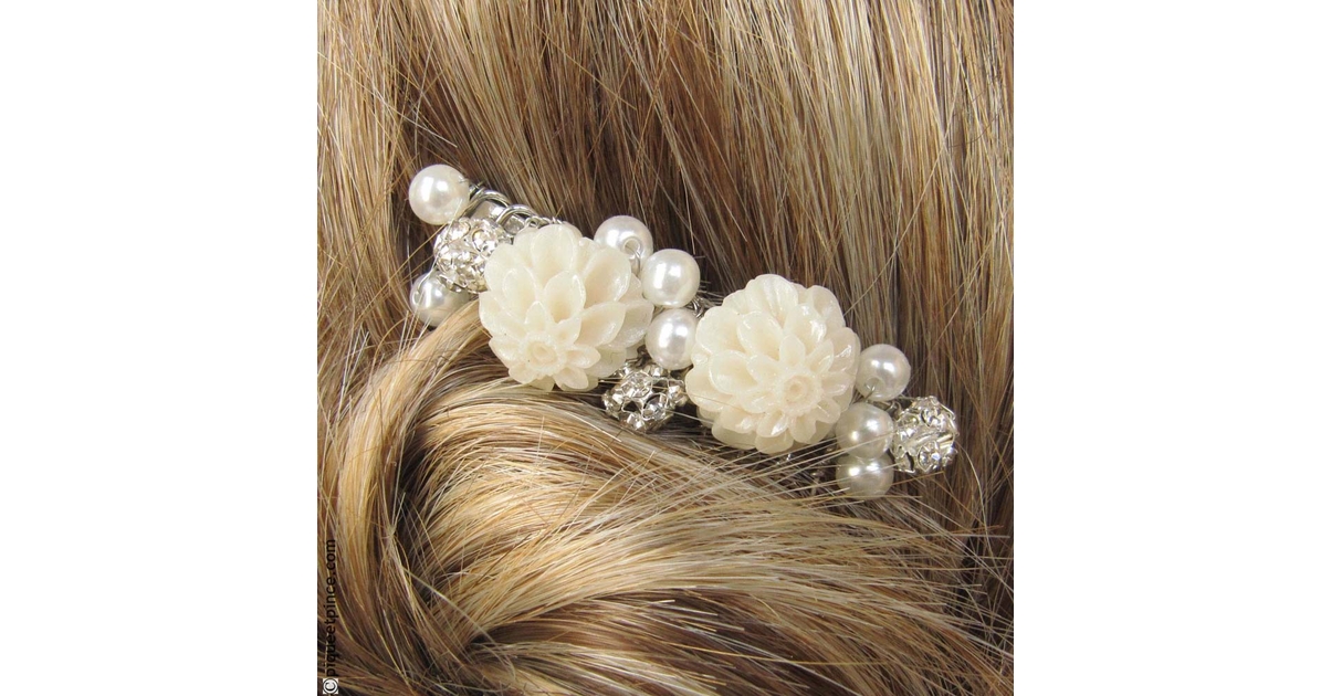 Accessoire cheveux peigne robe d Mariée/Mariage Perles Ivoire