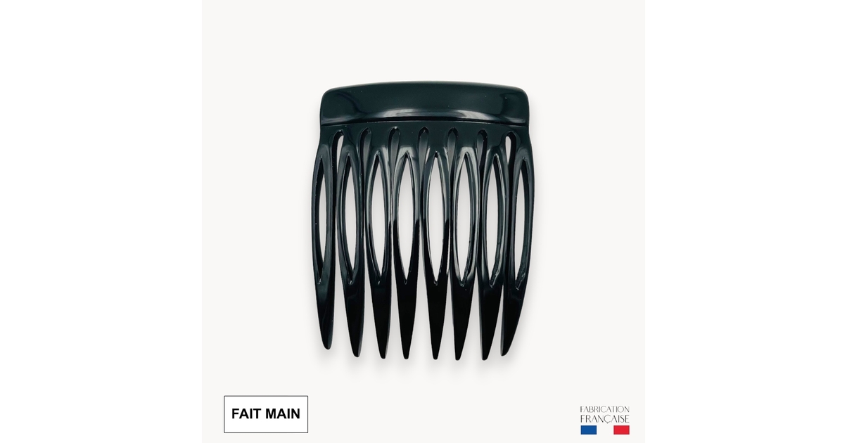 ANCIEN PEIGNE ESPAGNOL Mantille Chignon Cheveux Vintage Plastique Noir Barrette EUR 10,00
