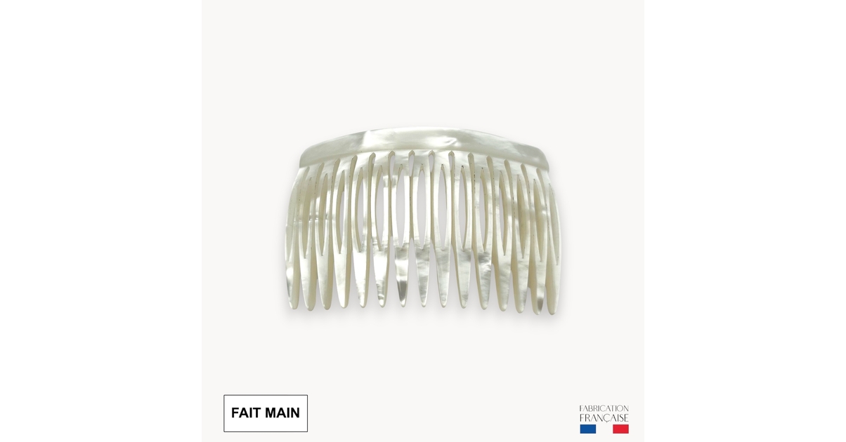 Peigne Touffe à Cheveux Fait Main En Acétate - Couleur Demi Blond - France
