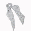 Chouchou cheveux foulard blanc fleurs bleu
