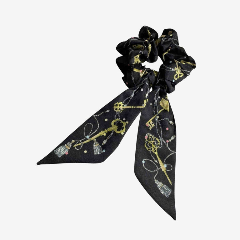 Foulard Long Bouffant Doré Et Noir - Plus De 1,50 M - Nylon/polyester - Neuf Sans étiquette