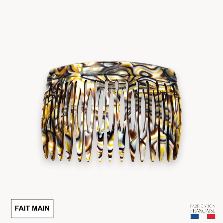 Peigne à Chignon Artisanal - Cristal De Roche Et Bronze - Création Unique Atelier Lunaire