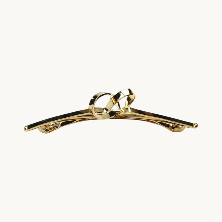 Barrette avec Noeud et Paillettes - Doré/or - - 11.99