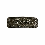 barrette clic clac strass gris et feutrine