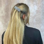 barrette clic clac strass argent et feutrine 4