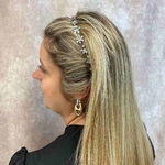 serre tête cheveux tressé fleurs argenté 5