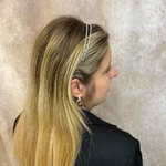 serre tête cheveux fin double petits strass blanc