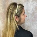serre tête cheveux galets opales doré