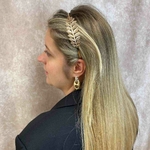 serre tête à cheveux petites feuilles doré