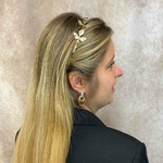 serre tête à cheveux doré trio petites feuilles 5