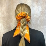 chouchou foulard cheveux orange équestre 5