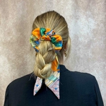 chouchou foulard cheveux exotique orange