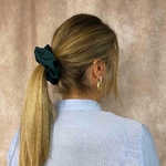 chouchou cheveux tissu doux 12 cm vert