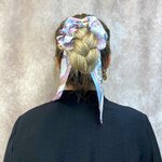 chouchou foulard cheveux parme motif équestre 5