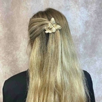 barrette à cheveux blanche double papillon or 3