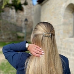 barrette à cheveux harmonie rectangle ajouré argent 5