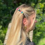 barrette à cheveux coulissante sarah pierres multicolore 3