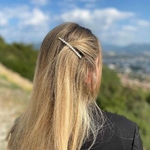 barrette à cheveux romane doré cristaux blanc 2