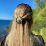 barrette à cheveux ronde sans métal élodie onyx 2