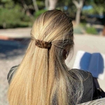 barrette à cheveux bombée amélie céleste marron 3