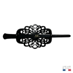 barrette pic à cheveux bianca motif floral baroque noir 3-Photoroom
