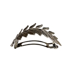barrette à cheveux bombée roseline feuilles argenté-Photoroom