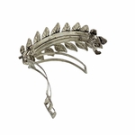 barrette à cheveux bombée roseline feuilles argenté 2