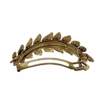 barrette à cheveux bombée roseline feuilles doré 2