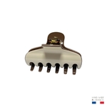 pince à cheveux marron et crème 6,5 cm 2-Photoroom