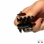 mini pince à cheveux noir nacré 2,5 cm 4